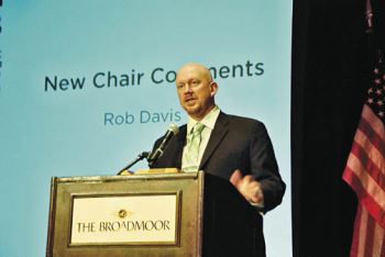 2013-2014 USPB Chair Rob Davis of Connell, Wash., addresses the board as the newest chair, succeeding Sid Staunton of Tulelake, Calif. The USPB Summer Meeting will take place at The Coeur d'Alene Resort in August.